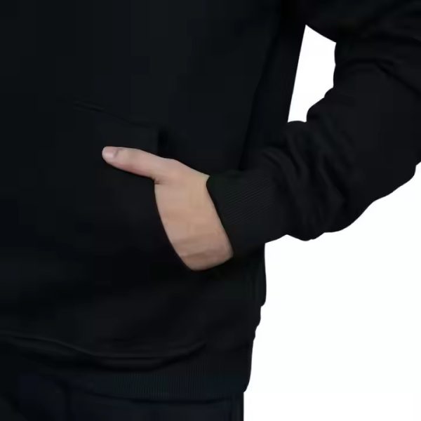 printed and solid fleece casual 100% cotton hoodies sweatshirts for men warm winter streetwear fashion outerwear in black
